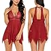 Avidlove Women V Neck Lingerie Lace Babydoll Mesh Chemise Sexy Sleepwear