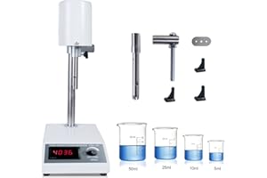 LABFENG high-Speed homogenizer is Suitable for 5~1000ml Lab Disperser Emulsifier Speed Adjustable 8000~22000rpm with Two Working Heads FSH-2A (110V) (8000~22000 RPM)