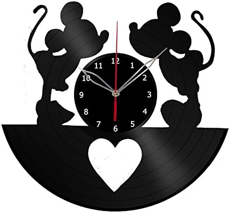 Mickey and Minnie Mouse Disney Vinyl Record Wall Clock Fan Art Handmade Decor Unique Decorative Vinyl Clock 12" (30 cm)