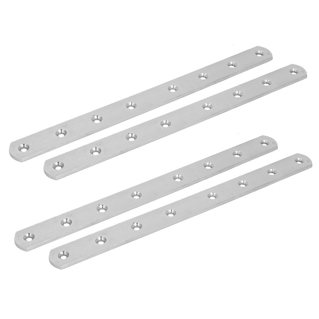Sourcingmap 300mm x 25mm Stainless Steel Corner Brace Flat Mending Repair Plates 4PCS