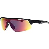 Rawlings Change Up Spotter Youth Baseball Sunglasses, Matte Black/Red Mirror, 64mm