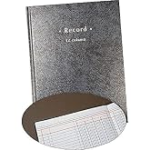 Staples Columnar Book, 12-Column Accounting Ledger, Black Hardbound | 80 numbered pages with durable sewn binding for business and bookkeeping.
