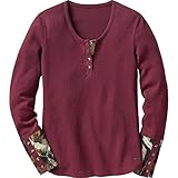 Legendary Whitetails Ladies Trophy Hunter Thermal Henley Rusty Maroon Large