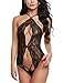 ADOME Lace Teddy Sexy Babydoll Lingerie for Women Strappy One Piece Mini Bodysuit