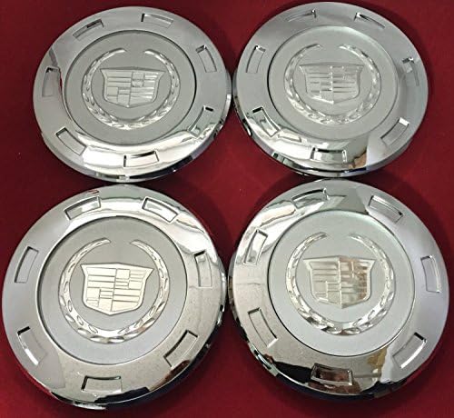 Cc25 9596649 07-12 Cadillac Escalade Set 4pcs Chrome Crest 22" with 8" Wheel Center Caps 07 08 09 2010 2011 2012 ... with Retention Ring