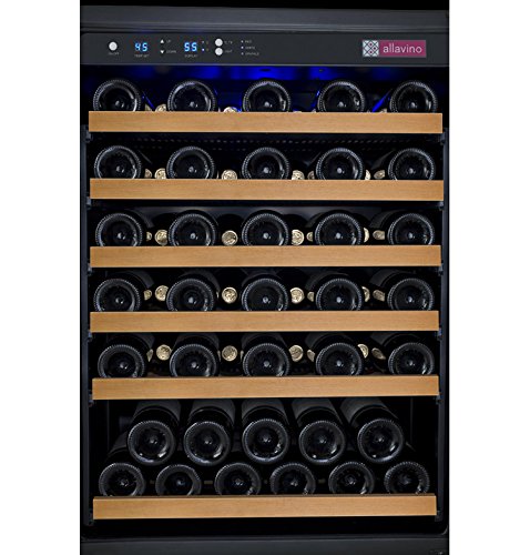 Allavino VSWR56-1BWRN 56 Bottle Single Zone Wine Refrigerator with Black Door & Right Hinge