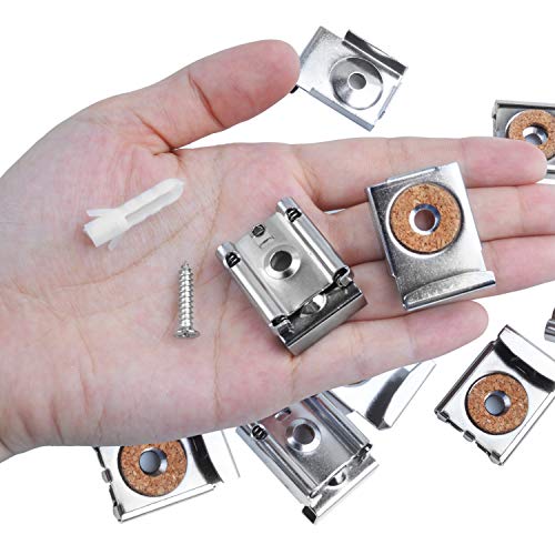 Mirror Hanger Clips Set, 2 Sets (8 Pieces) Unframed Mirror Mount Clips