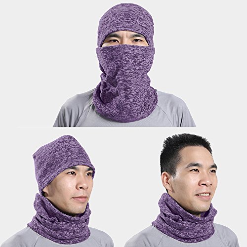 LUCKSTAR Motorcycle Mask - Ski Face Mask Motorcycle Cycling Bike Bandana Hiking Skateboard Balaclava Face Mask Motorcycle Bicycle Bike Full Face Mask Hood Hat Helmet Liner for Riding Skiing (Purple) - Thumbnail 2