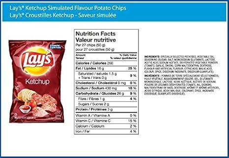 33 Lays Chips Food Label - Labels For You