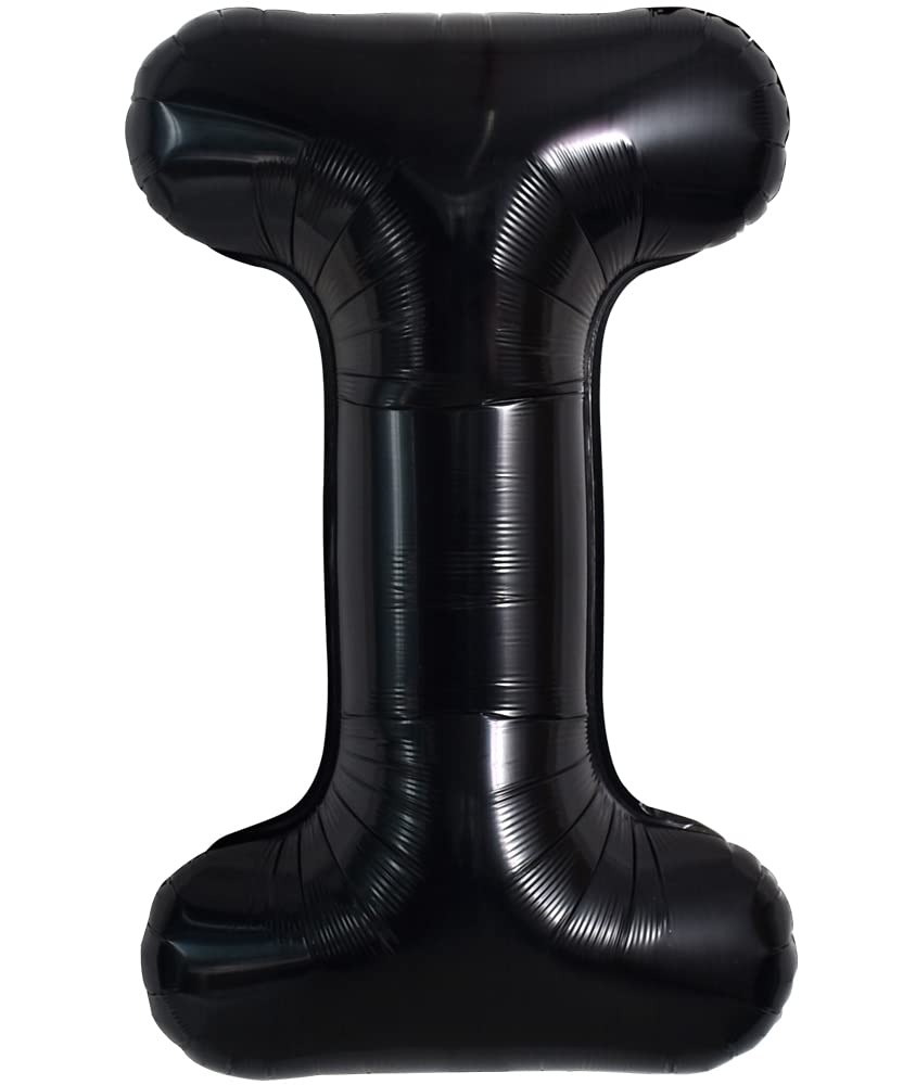TONIFUL 40 Inch Large Black I Letter Balloon - Jumbo Helium Foil Mylar Big Alphabet for Birthday Party, Anniversary, Valentine's Day Supplies Decorations