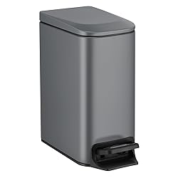 TIPGO Slim Bathroom Trash Can with Lid Soft