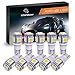 YITAMOTOR 194 168 T10 LED Bulb White, 2825 158 192 906 LED Replacement Light Bulb for Car Dome Map License Plate Lights Lamp, 5SMD, 12V, 10-Pack