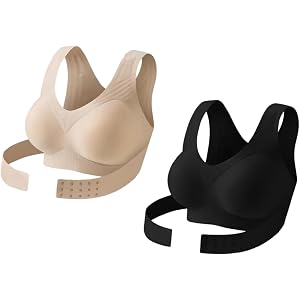 Posture Corrector Bras Women Front Closure Cross Back Wireless Posture Bra | Comfy Seamless Full Coverage Support Push Up Bra
