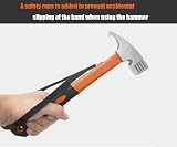 TempFoo Camping Hammer Heavy Duty 12 inch Tent Stake Remover Rubber Handle view 5