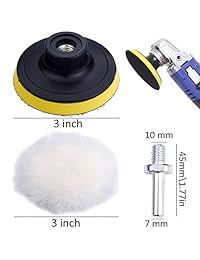 Augshy Juego de 31 almohadillas de pulido para taladro de espuma de coche, almohadillas de pulido de 3.0 in, juego de esponja M10 adaptador de taladro para pulidor de coche