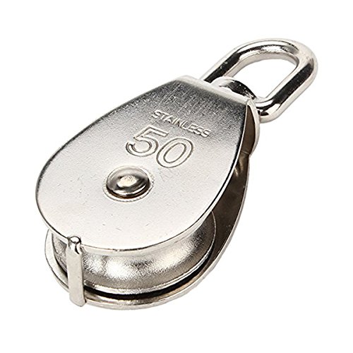 WINOMO 25mm Pulley Block, Swivel Stainless Steel Wire Rope Single-sheaved Pulley Roller