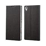 Sony Xperia XA1 Wallet leather Flip case, Feitenn Folio Flip PU leather Case with Stand Kickstand card slots holder Clear TPU Slim case cover For XA1 2017 [Not fit for XA] (Black)