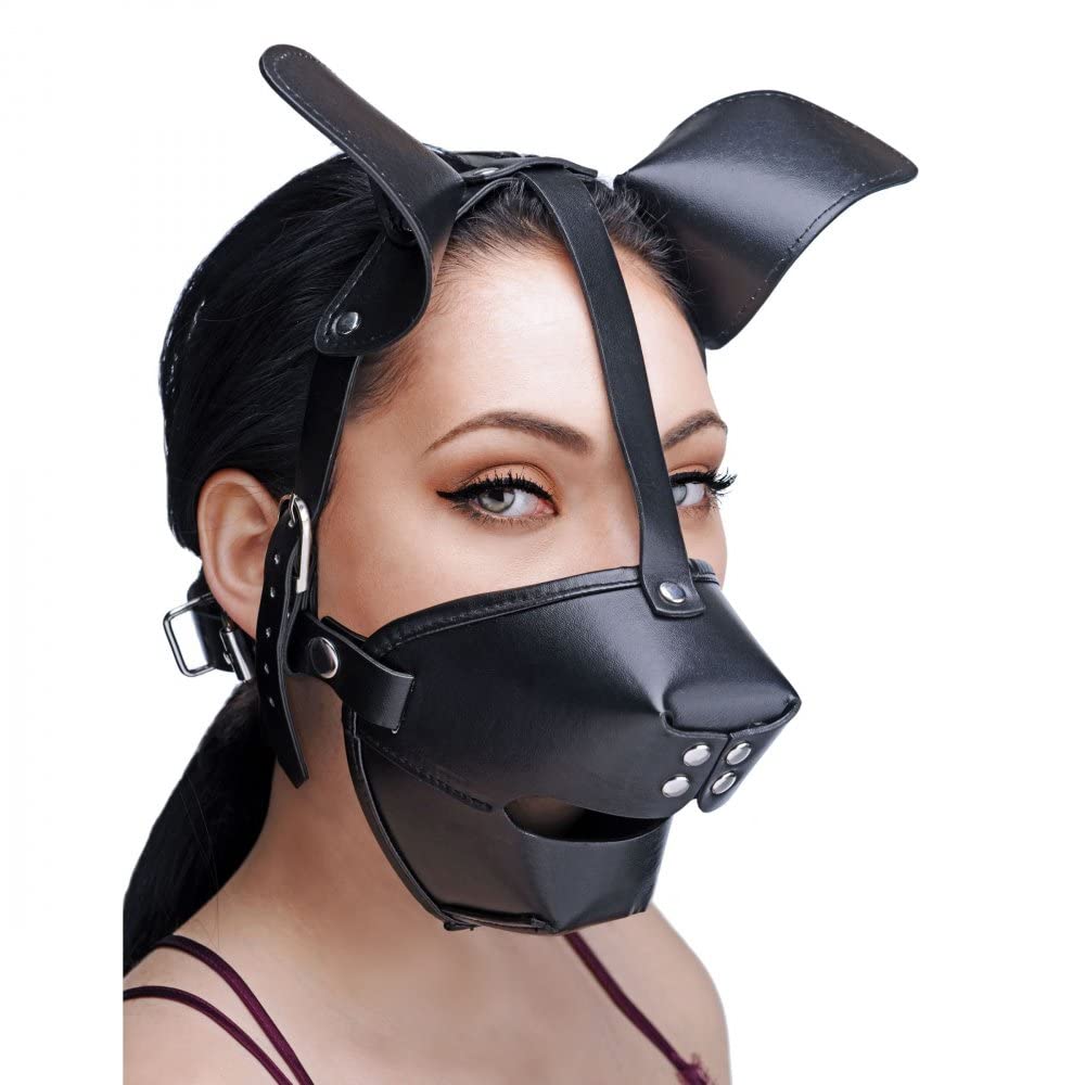 XR Brands Pup Puppy Play Hood and Breathable Ball Gag