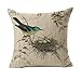 4TH Emotion Vintage Bird's Nest Easter Home Decor Throw Pillow Case Cushion Cover 18 x 18 Inch Cotton Linen