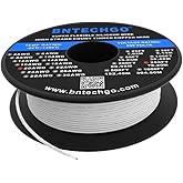 BNTECHGO 20 Gauge Silicone Wire Spool 250 ft White Flexible 20 AWG Stranded Tinned Copper Wire