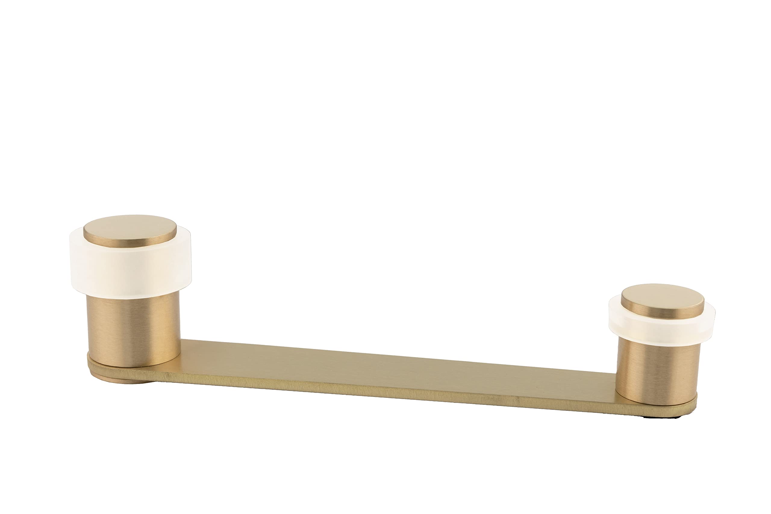 EVI Herrajes | Swivel Door Retainer | Doors up to 100 mm | Matt Satin Brass | White Rubber | Includes Screw + Plug | Mod. I-253-BLMT