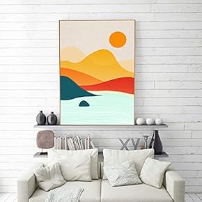 Framed Home Artwork Simple Style Sunset for Living Room Bedroom