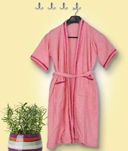Skumars Love Touch - Kids Bath Robe - Pink (Small) - Age: 2 to 3 Years