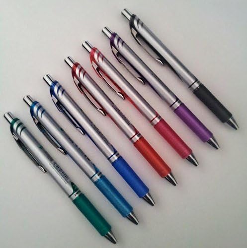 Pentel EnerGel XM BL77;Retractable Gel Pens, 0.7mm, 52% Recycled & Materials, Pack of 7, Blue,Green,Red,Pink,Black,Purple - Image 4