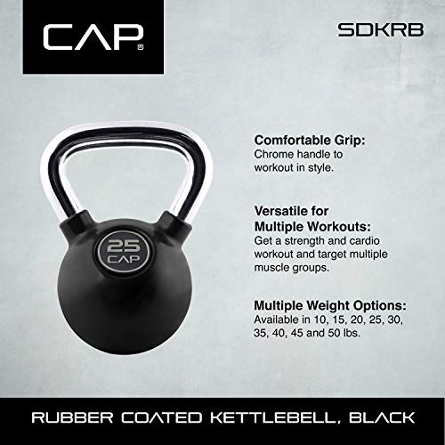 CAP Barbell Coated Kettlebell with Chrome Handle, 15 lb CAP Barbell Coated Kettlebell with Chrome Handle, 15 lb
