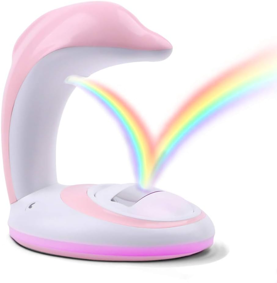 XIYUNTE Rainbow Projector Light, USB Powered Rainbow Light Color Changing Night Lights, Mood Lights Rainbow Bedside Lamps for Decoration Kid's Room, Accompany Sleeping