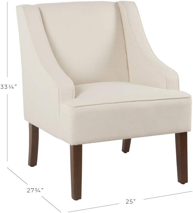 HomePop Swoop Arm Accent Chair, Cream: Furniture & Decor