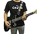 Simtyso Adjustable Soft Leather Thick Strap Skull Style for Electric Acoustic Guitar Bass Guitar