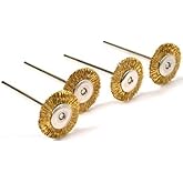 20pcs Dia 25mm Rotary Tool Brass Wheel Wire Brush Set - Fits Dremel,1/8" Shank,Clean, Polish, Prep