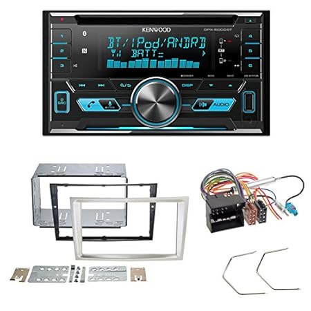 Radioeinbauset : Autoradio Kenwood DPX5000BT BT FSE USB CD + 2-DIN Radioblende Satin Stone + Entriegelungsbügel • Radioanschl