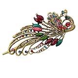 Newstarfactory Colored Vintage Peacock Design Alligator Hair Clip with Exclusive Gift