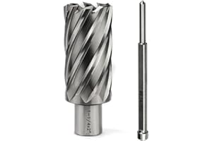OSCARBIDE 1-1/4"x2 Annular Cutter,3/4 inch Weldon Shank,1-1/4 inch Cutting Diameter,2 inch Depth of Cut,2 Flat Mag Drill Bit with Pilot Pin for Magnetic Drill Press,1 Piece