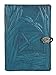 TycoLL iiLOAABB FERGRELM Genuine Leather Refillable Journal Cover with a Hardbound Blank Insert, 6x9 Inches, Dragonfly Pond, Sky Blue with a Pewter Button, Made in The USA by Oberon Design