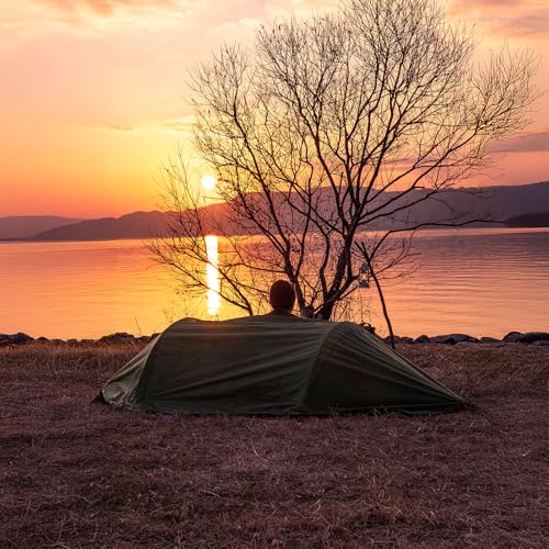 Night Cat Rainfly 1 Person Hammock Tent with Mosquito Net Waterproof Hiking Garden Camping Backyard Wild