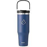 BUZIO 40 oz Tumbler with Handle, Insulated Tumbler with 2-in-1 Lid and Straw, Stainless Steel Vacuum Insulated Iced Coffee Tumbler Cup, Spill-Proof Travel Mug Thermal Cup for Hot and Cold Drinks