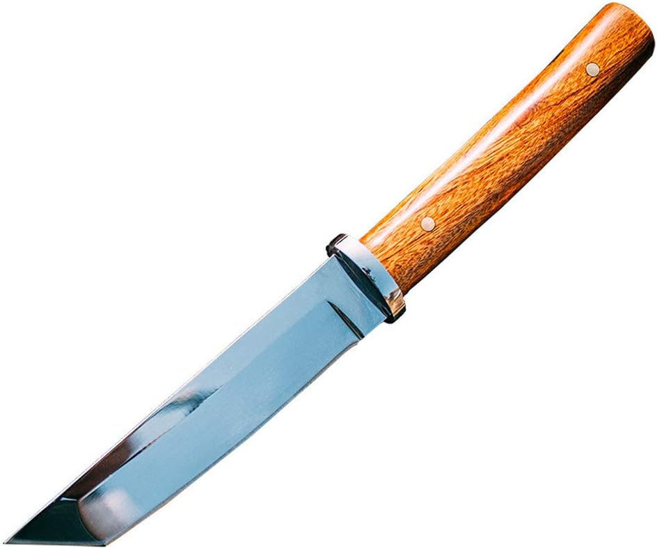 JGN Trading Katana Tactical Dagger Knife Wood Handle Full Tang Fixed Blade for Outdoor Survival Hunting Rescue Camping Knives