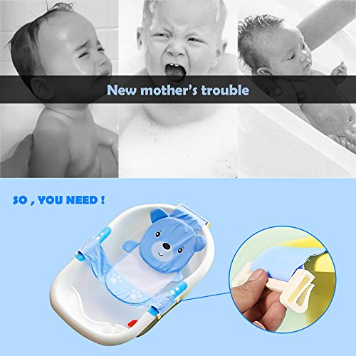 Topwon Baby Bath Seat Non-Slip Newborn Baby Bathtub Seat, Adjustable Versatile, Keep Baby Safe, Blue (B)
