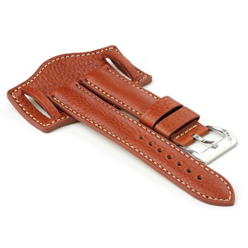 StrapsCo Bund Leather Military Watch Band Strap 18mm 20mm 22mm 24mm