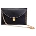HDE Fashion Leather Envelope Clutch with Drop-in Chain Shoulder Strap