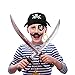 Tatuo 30 Pcs Pirates Eye Patches Captain Pirate Bandana Fake Mustache Pirate Gold Earrings Cosplay Party Costume Prop for Halloween Kid Adult Masquerade