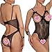 Women Sexy Teddy Lingerie One Piece Lace Babydoll Bodysuit Nightie Plus Size S-3XL (X-Large, Black)