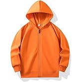 HAXICO Unisex Children Solid Zip-Up Hooded Sweatshirt Toddler Baby Boys Girls Classic Hoodie Cotton Tops Blouse