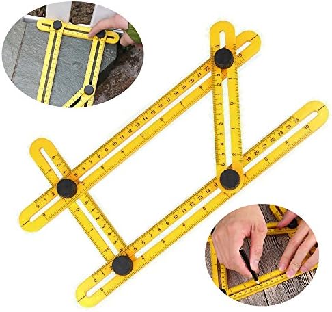 Template Tool, Foldable Template Tool, Ultimate Tile &amp; Flooring Template Tool, Multi-Angle Ruler Perfect for Handymen, Builders, Craftsmen, Enginners and DIY-ers