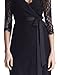 Grapent Women's Lace 3/4 Sleeves Midi Business Cocktail Short Formal Wrap Dress
