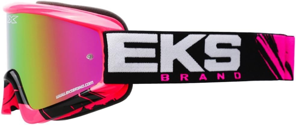 EKS Brand GO-X Fade Volcano Adult Dirt Bike Motorcycle Goggles Eyewear - Flo Pink/Black One Size Fits All