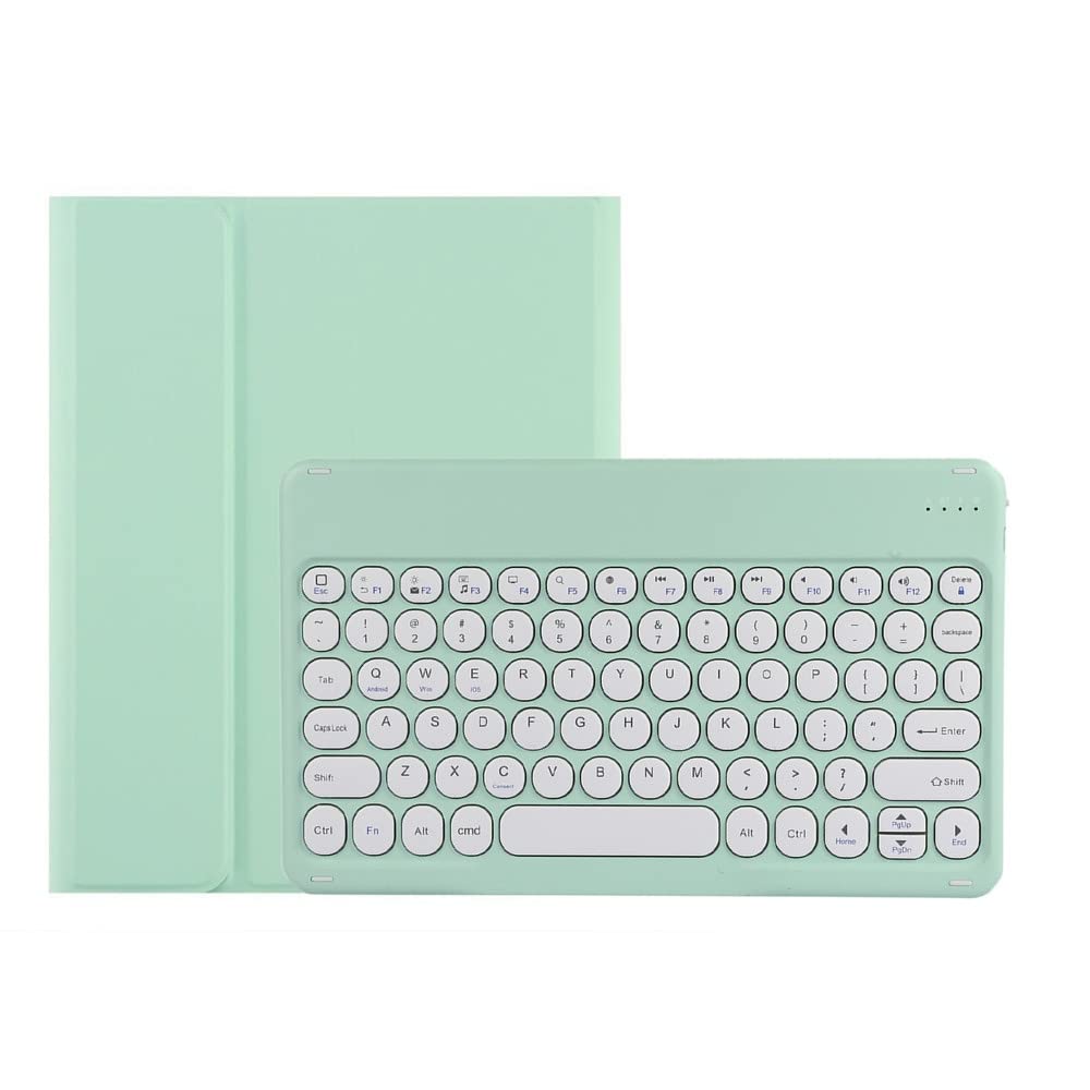 KMXDD Cute Keyboard Case for iPad 9th/8th/7th Generation 10.2 inch, iPad Air 3rd Gen iPad Pro 10.5 inch - Round Key Colorful Bluetooth Keyboard Cover with Pencil Holder (Mint Green) — image 1
